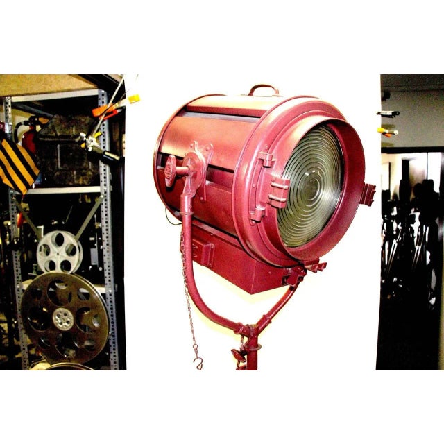 Metal 1950s Hollywood Studio 5,000 Watt Floor Lamp Sculpture on Correct Caster Stand For Sale - Image 7 of 8