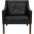2207 Chair in Black Leather from Børge Mogensen, 1980s For Sale