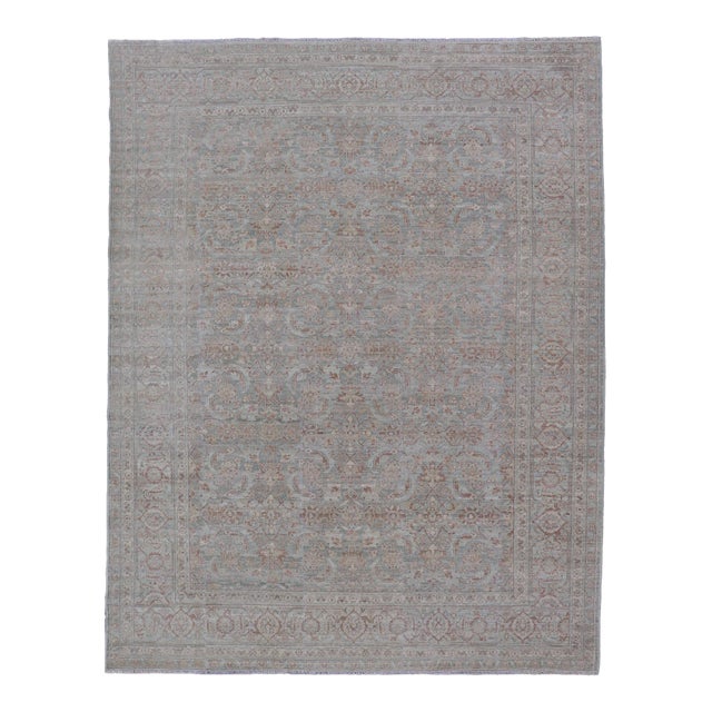 Hand-Knotted Muted Tabriz Rug by Keivan Woven Arts, 8'8" X 11'9" For Sale