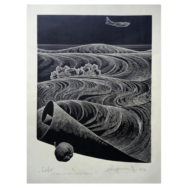 Dainis Rozkalns, The Way, 1976, Linocut For Sale