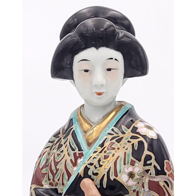Japanese Porcelain Imari Courtesan With Dove, Late 19th Century Circa 1880 For Sale - Image 11 of 13