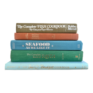 Late 20th Century Cookbooks in Mediterranean Inspired Palette, Set of 5