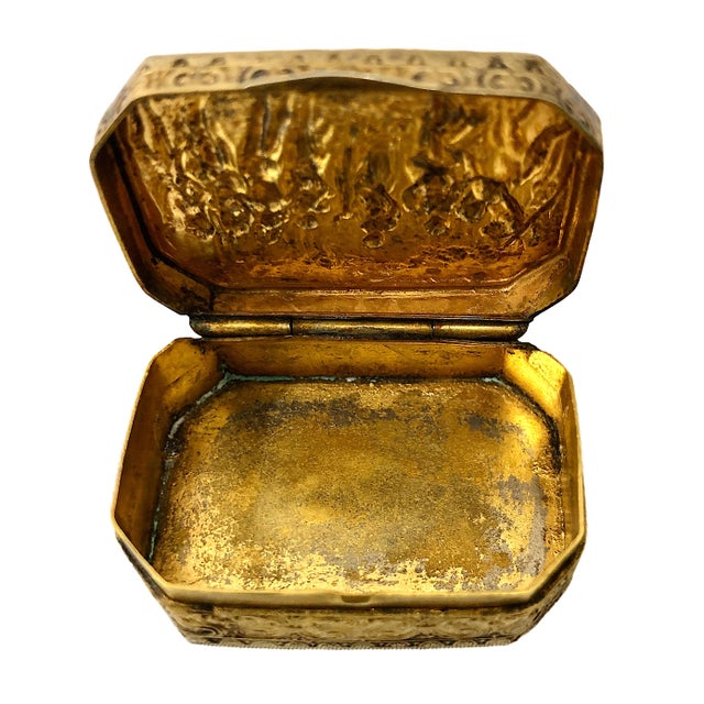 Metal Repoussé Vermeil Box Inspired by Sandro Botticelli’s Renaissance Masterpiece “Primavera” For Sale - Image 7 of 8