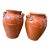 Pair of Large Vintage Vietri Italian Terracotta Vases With Braided Rope Handles For Sale