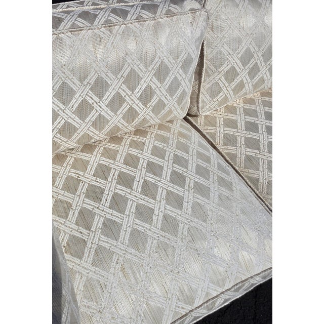 Mid-Century W & J Sloane Tuxedo Sectional Sofa in Custom Geometric Jacquard Upholstery For Sale - Image 10 of 14