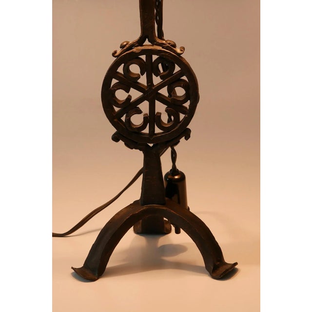 Mid-Century German Modern Wrought Iron Night Table Lamp, 1960s For Sale - Image 13 of 17