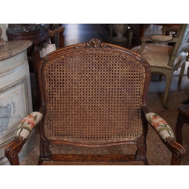 Louis XV Epoch Canned Fauteuils - a Pair For Sale - Image 11 of 13