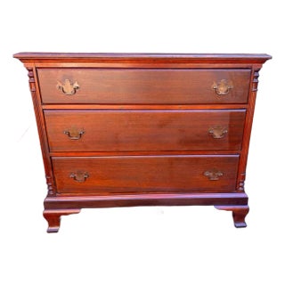 Vintage Chippendale Mahogany Four-Drawer Chest of Drawers For Sale