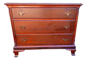 Vintage Chippendale Mahogany Four-Drawer Chest of Drawers