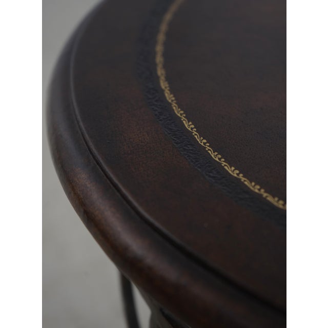 Metal Maitland Smith Attributed Neoclassical Bronze Lamp Table For Sale - Image 7 of 14