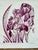 Art Nouveau 1980s Original Hand Printed Lithograph “Burgundy Iris” For Sale - Image 3 of 10