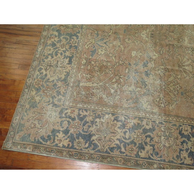 Taupe Early 20th Century Zabihi Collection Camel Taupe Room Size Indian Rug - 9'2" x 11'9" For Sale - Image 8 of 12
