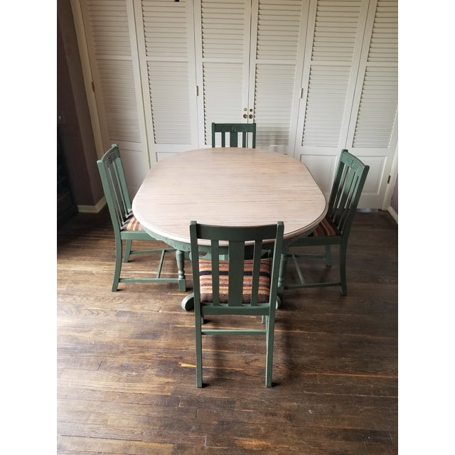 Boho Chic Antique Farmhouse Dining Table Set 5 Pieces Chairish