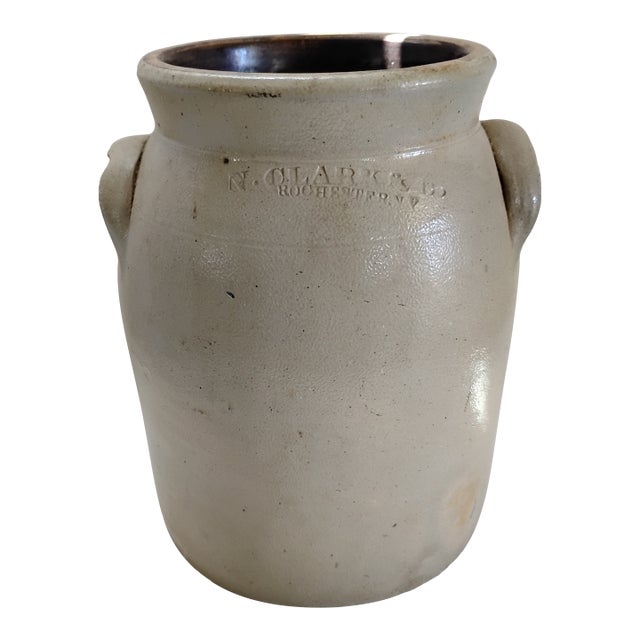 Late 19th Century N Clark 1 Gal Churn For Sale