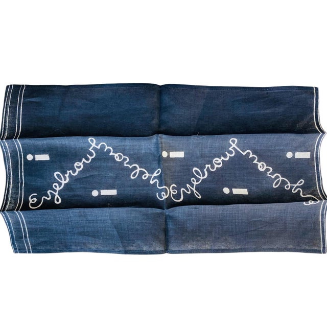 This is a rare mid 20th century black and white linen eyebrow hand towel in mint condition. They were used to remove...