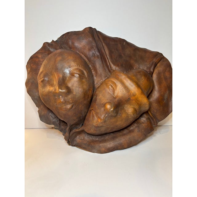 Vintage Sculptural Ritual Mask, Molded Leather, Bifacial Form For Sale - Image 4 of 7