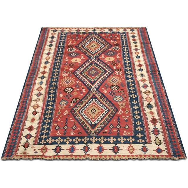 1920s 1920s Caucasian Kilim For Sale - Image 5 of 5
