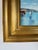 Blue Vintage Impressionist Abstract Coastal Harbor Oil on Canvas Painting, Gold Wood Framed For Sale - Image 8 of 12