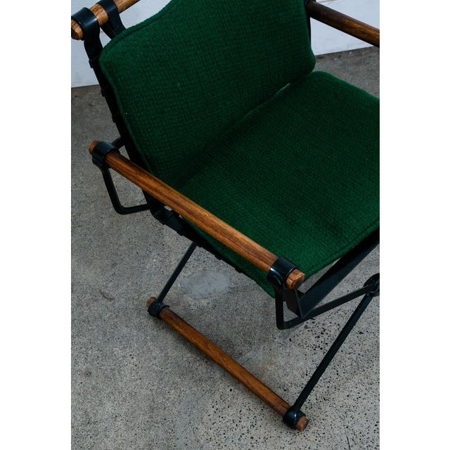 Mid Century Danish Modern Armchair Chair Attributed to Cleo Baldon Terra Green Metal Wood MCM For Sale - Image 12 of 12