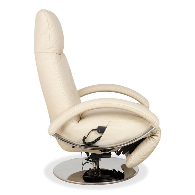 Cream Leather Armchair with Electric Function from Strässle For Sale - Image 14 of 17