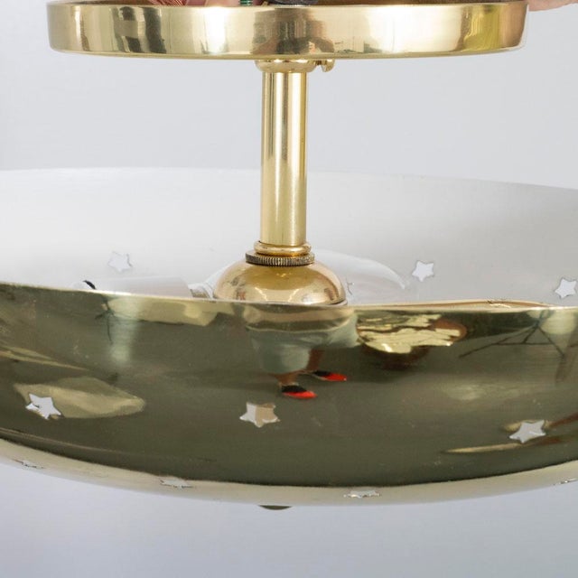 Perforated "star" motif flush mount ceiling fixture For Sale In New York - Image 6 of 6