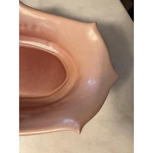 Pink Roseville Bleeding Heart Pink ca.1938 Vintage Art Ceramic Bowl 383-12" For Sale - Image 8 of 12