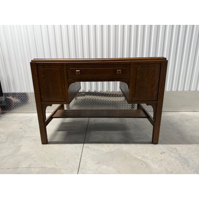 Brown 1920s Auglaize Arnold Library Desk For Sale - Image 8 of 17