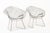 This pair of vintage mid century modern diamond wire lounge chairs designed by Harry Bertoia (American, 1915-1978) for...