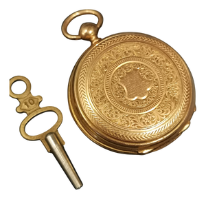 Gold Pocket Watch with Key, France