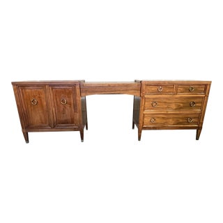 20th Century Milling Road for Baker Furniture Walnut Vanity Home Desk For Sale