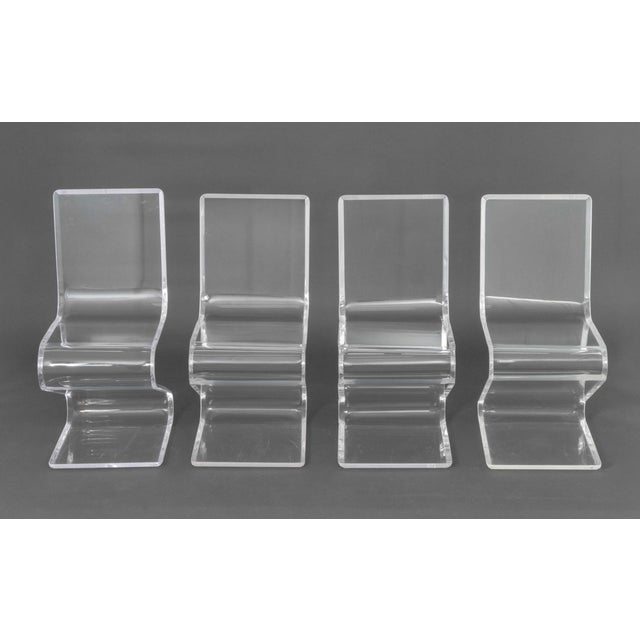 Mid-Century Modern Modern Clear Acrylic "Z" Dining Chairs, 8 For Sale - Image 3 of 14