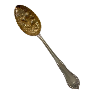 1980s Silver Berry Spoon Partly Gilt , Chesterfield.
