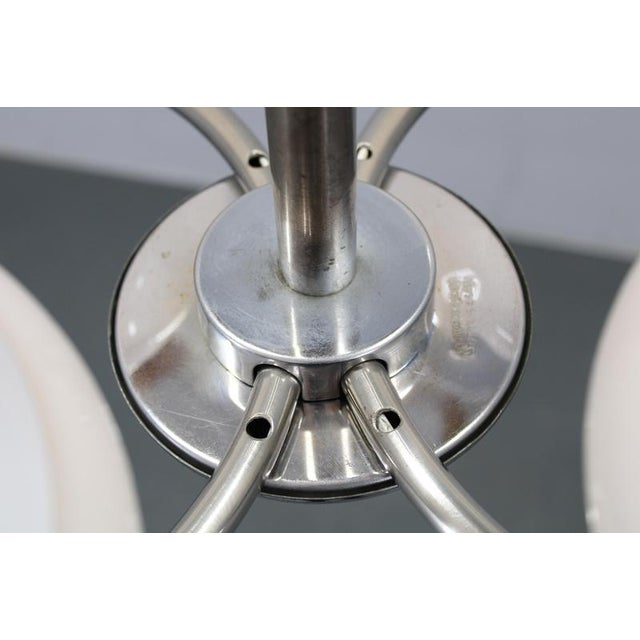Chrome and Glass Chandelier attributed to Drukov, Former Czechoslovakia, 1950s For Sale - Image 10 of 18