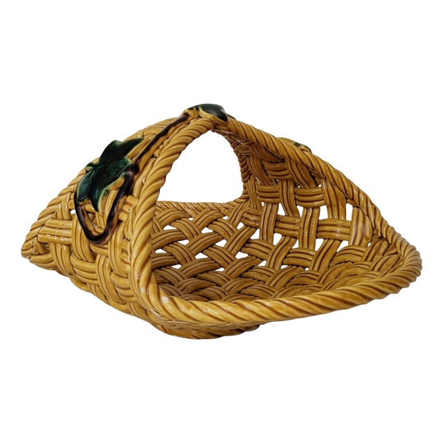 Woven Earthenware Basket from Vallauris, 1970s For Sale
