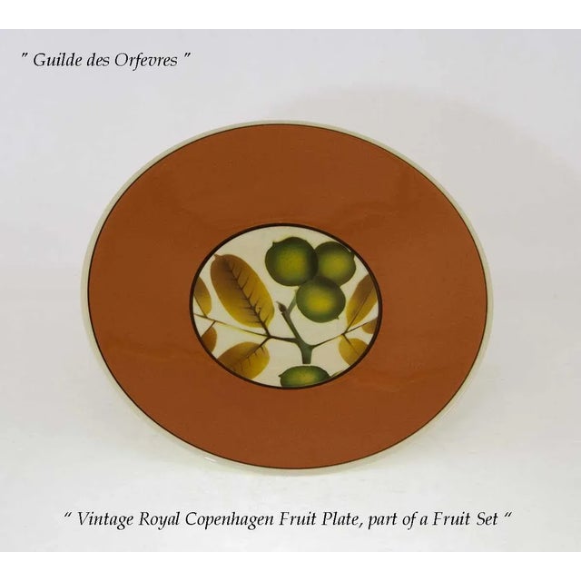 1950’s Vintage Royal Copenhagen Fruit Orange Decoration Plates- Set of 7 For Sale In New York - Image 6 of 10