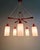 Large Scandinavian Chandelier in Teak and Satin White Opaline Glass, 1960s For Sale - Image 16 of 17