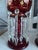 19th C Bohemian Cranberry Glass Enamel Lustres For Sale - Image 4 of 12