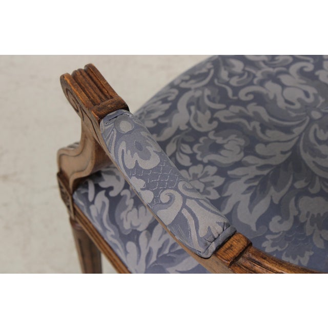 Set of 8 French Louis XVI Upholstered Dining Room Chairs For Sale - Image 9 of 18