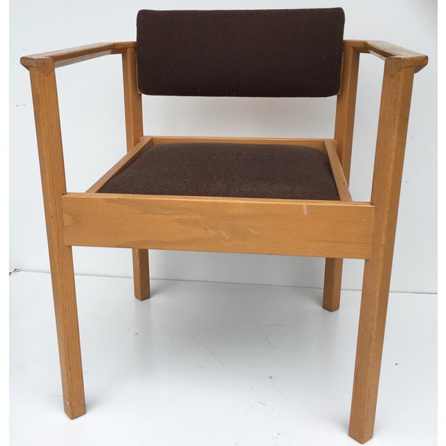 MidCentury Wood and Fabric Accent Chair Chairish
