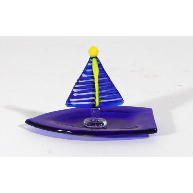 Vintage Modern Murano Glass Model of Sailing Ships For Sale - Image 9 of 18