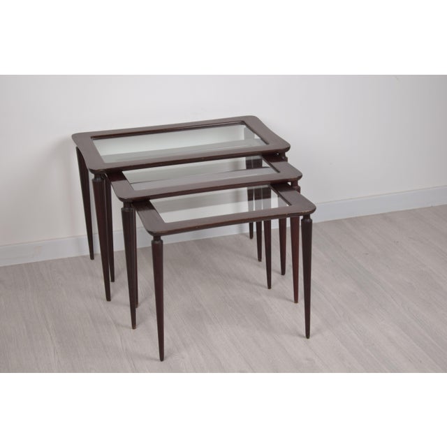 Wood Foldaway Tables, Italy, 1950s, Set of 3 For Sale - Image 7 of 15