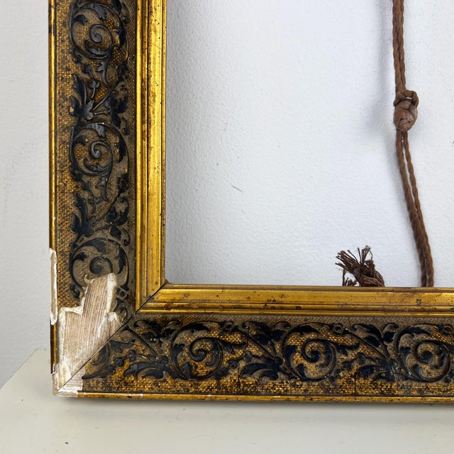 Antique Italian Gesso and Wood Picture Frame For Sale - Image 5 of 11