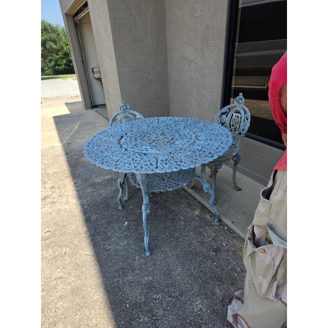 Victorian Style Garden Table and Chair Set For Sale - Image 4 of 18