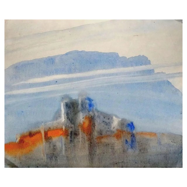 Herberts Mangolds, Evening, 20th Century, Watercolor on Paper For Sale