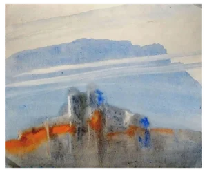 Herberts Mangolds, Evening, 20th Century, Watercolor on Paper