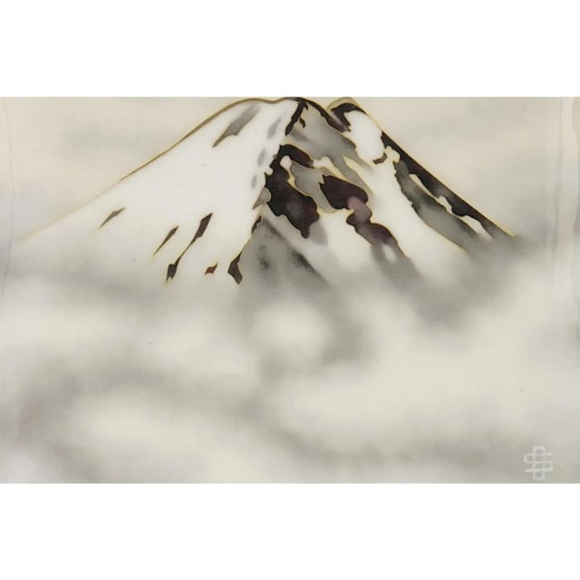 Japanese Wireless Cloisonne Mount Fujiyama Plaque For Sale - Image 4 of 4