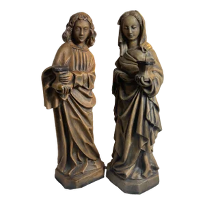 Large Pair of Vintage German Made Angelic Achetit Candle Holders Handmade