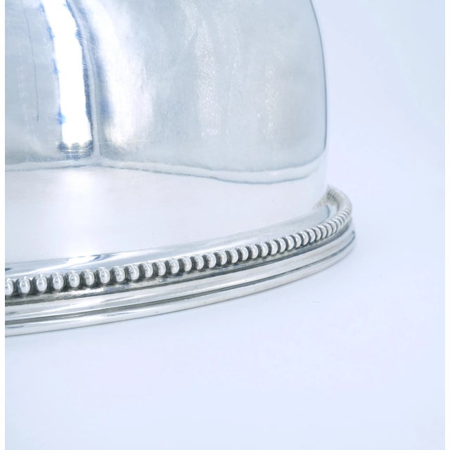 19th Century English Silverplate Meat Dome With Dragon Finial Handle For Sale - Image 4 of 11