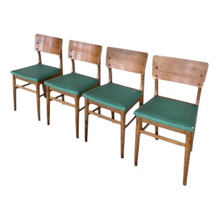 Vintage Oak Dining Chairs, 1960s, Set of 4 For Sale