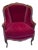 Antique Victorian Parlor Chairs With Burgundy Velvet Upholstery – Pair For Sale